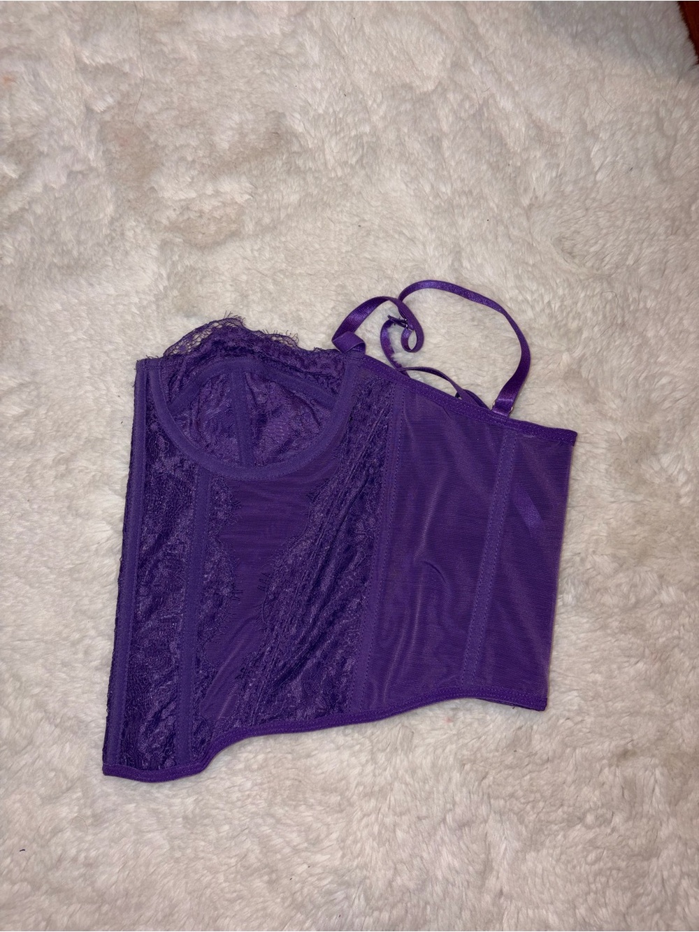 Urban Outfitters Purple Lace Mesh Bustier Tank Top